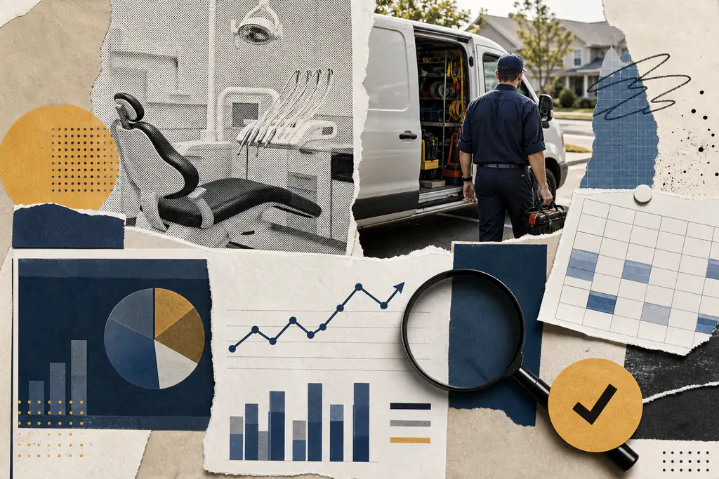 A dashboard showing business outcome metrics like booked appointments and revenue tied to marketing performance.