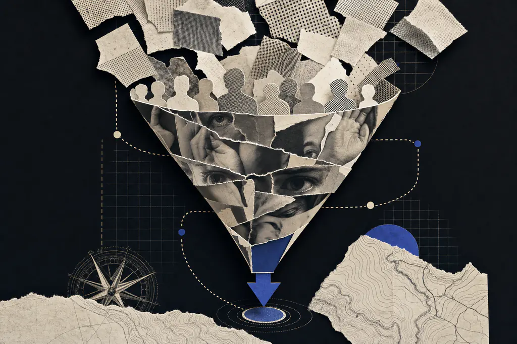 A structured strategy that filters broad possibilities into precise, focused decisions guiding audience and action.