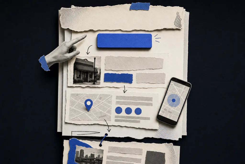 A structured page hierarchy where strong headlines, clear calls to action, and organized sections work together to rank and convert.